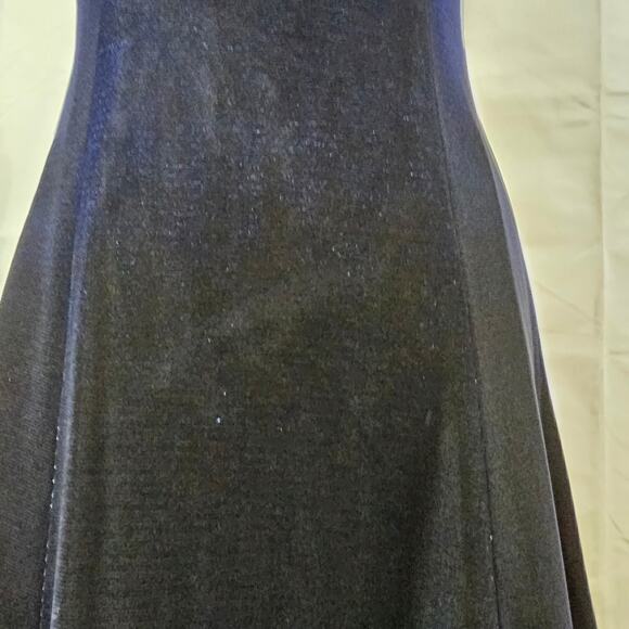 Betsy and Adam Sleeveless Blue/Black Metallic Acetate Gown Women's Size 10 - Picture 7 of 12